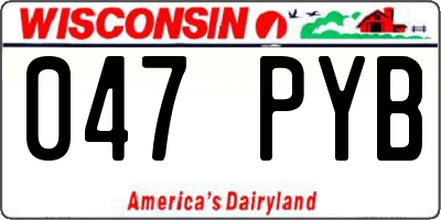 WI license plate 047PYB
