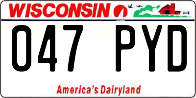 WI license plate 047PYD