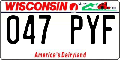 WI license plate 047PYF