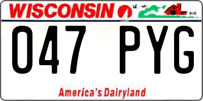 WI license plate 047PYG