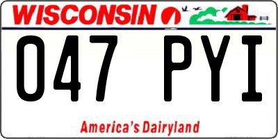WI license plate 047PYI