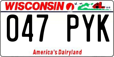 WI license plate 047PYK