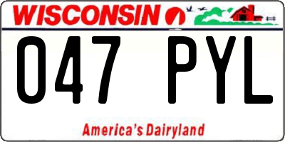 WI license plate 047PYL