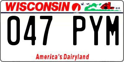 WI license plate 047PYM