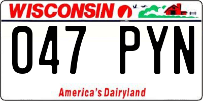 WI license plate 047PYN