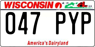 WI license plate 047PYP