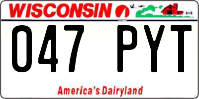 WI license plate 047PYT