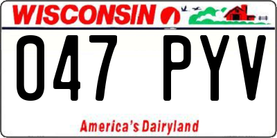 WI license plate 047PYV