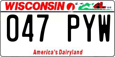WI license plate 047PYW