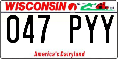 WI license plate 047PYY