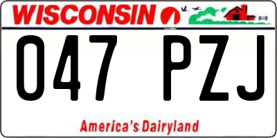 WI license plate 047PZJ