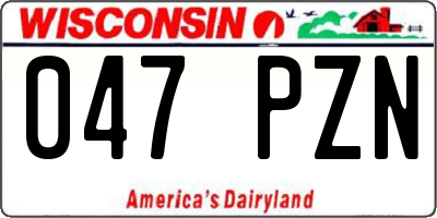 WI license plate 047PZN
