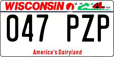 WI license plate 047PZP