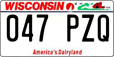 WI license plate 047PZQ