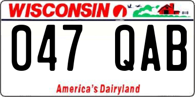 WI license plate 047QAB