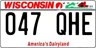 WI license plate 047QHE