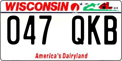 WI license plate 047QKB