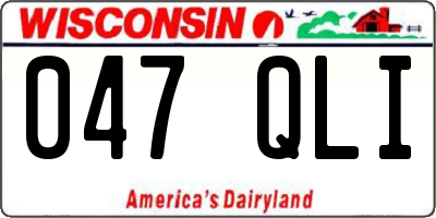 WI license plate 047QLI