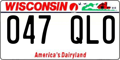 WI license plate 047QLO