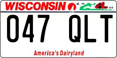 WI license plate 047QLT