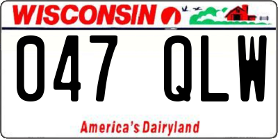 WI license plate 047QLW