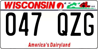 WI license plate 047QZG