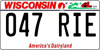 WI license plate 047RIE