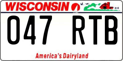 WI license plate 047RTB
