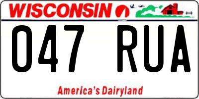 WI license plate 047RUA