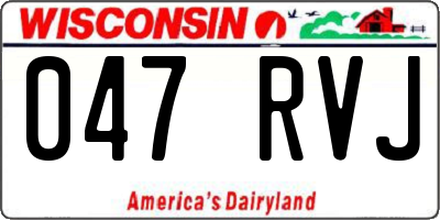 WI license plate 047RVJ