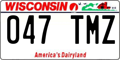 WI license plate 047TMZ