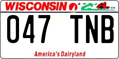WI license plate 047TNB