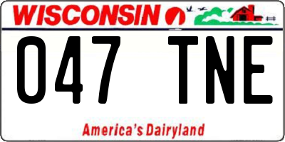 WI license plate 047TNE