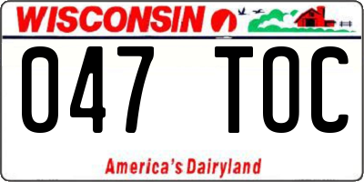 WI license plate 047TOC