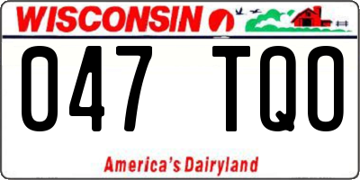 WI license plate 047TQO