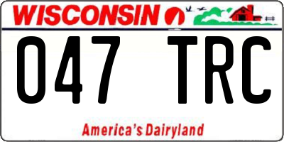WI license plate 047TRC