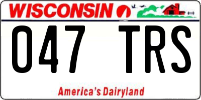 WI license plate 047TRS