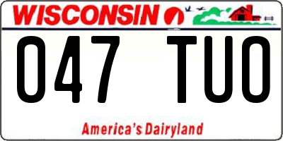 WI license plate 047TUO