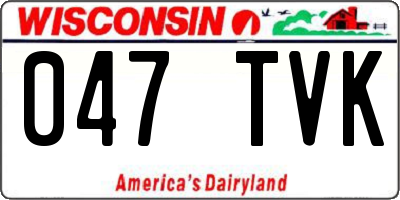 WI license plate 047TVK