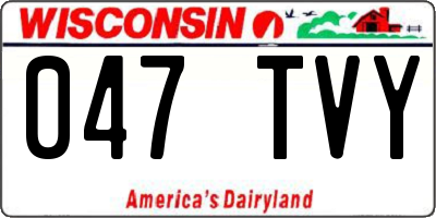 WI license plate 047TVY