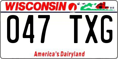 WI license plate 047TXG