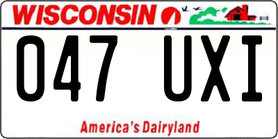 WI license plate 047UXI