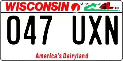 WI license plate 047UXN