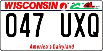 WI license plate 047UXQ