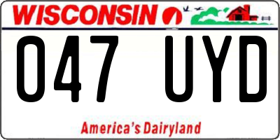 WI license plate 047UYD