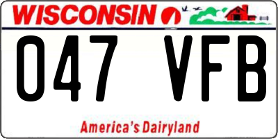 WI license plate 047VFB