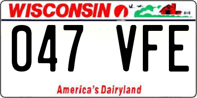 WI license plate 047VFE