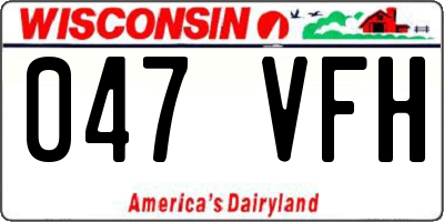 WI license plate 047VFH