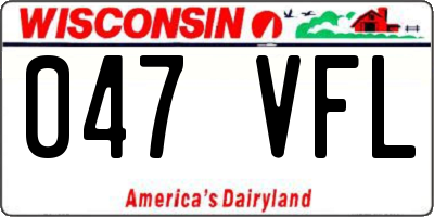 WI license plate 047VFL