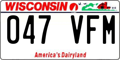 WI license plate 047VFM